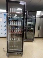 Réfrigérateur à vin avec porte en verre, en acier inoxydable, pour restaurant
