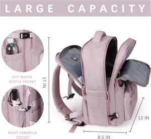 กระเป๋าเป้สะพายหลังใส่แล็ปท็อปยีนส์แบบยูนิเซ็กซ์ 17 นิ้ว สำหรับใช้งานทั่วไป เดินทาง ทำงาน เดินป่า ธุรกิจ ได้รับการรับรองจากสายการบิน ปิดด้วยซิป (สีกากี) - Product Image 3