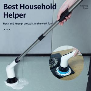 <strong>Electric</strong> Spin Scrubber Cordless Power Spinning Cleaner <strong>Brush</strong> Long Handle Shower With 8 Replaceable <strong>Brush</strong> Heads for Home <strong>Clean</strong> - Product Image 2