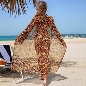 RUIQUWIN Maillot de bain 3 pièces personnalisé pour femme, sexy, imprimé floral léopard, avec chemise à manches longues, séchage rapide, pour vacances et plage - Product Image 3