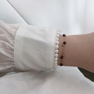 Bead Garnet Stone Plated Bead <b>Bracelet</b> Gold Minimalist Round Stainless Steel Natural Women's <b>Ball</b> BANGLES Cuff <b>Bracelet</b> Gem - Product Image 5