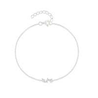 Bracelet élégant et simple avec pendentif en zircon, en argent sterling S925 plaqué or, pierres précieuses groupées, tendance, cadeau de fête pour femme