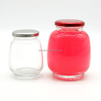 Pot en verre pour épices de 80 ml, 120 ml, 180 ml, 360 ml, 750 ml, pot de conservation alimentaire rond scellé avec couvercle pour nids d'oiseaux et champignons argentés