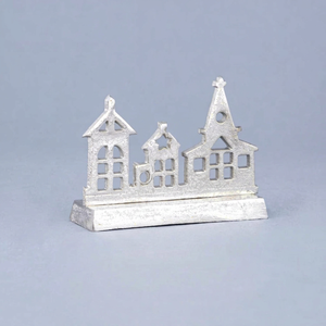 Decorative Silver Aluminum <b>House</b> Sculpture Metal Handicraft Movable Table Decor Handmade Modern Home Art - Product Image 1