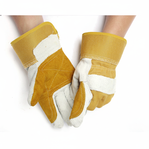 Guantes de trabajo de cuero de seguridad con logotipo personalizado a bajo precio, guantes de trabajo de cuero para hombres para seguridad manual - Product Image 1