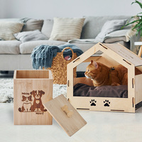 Urna Funeraria de Bambú Hecha a Mano y Personalizable para Mascotas, Caja Conmemorativa de Madera Sólida para Perros y Gatos, Suministros Funerarios para Mascotas