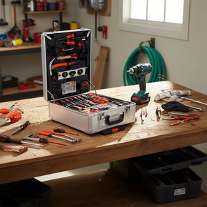 Kit d'outils de réparation pour la maison en argent, 899 pièces, avec 4 tiroirs, pour l'entretien général de la maison, le jardin et les travaux de bricolage - Product Image 2