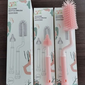 Juego de cepillos de silicona para biberones con mango largo para limpiar biberones y tetinas, uso doméstico, cuidado de la madre y el bebé - Product Image 4
