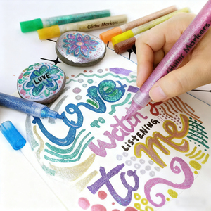 Khy 16 Màu Sắc Vĩnh Viễn Long Lanh Acrylic Sơn Đánh Dấu Bút Tốt <span class=keywords><strong>Tip</strong></span> Không Độc Hại Nước Dựa Cho Tự Làm Vẽ Trên Giấy - Product Image 4