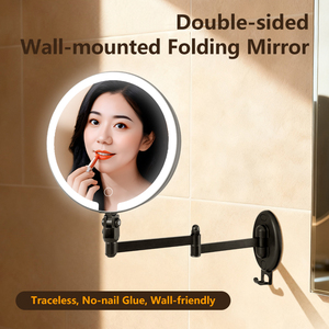 Đu cánh tay hai mặt gương, xoay gấp phòng tắm treo tường lõm gương, vòi hoa sen gương với ánh sáng - Product Image 2