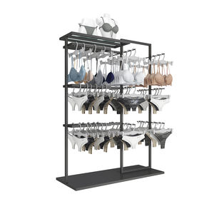 Hot brand ropa interior traje de baño tienda accesorio sujetador tienda diseño hierro polvo abrigo negro Lencería estante de exhibición estantes - Product Image 4