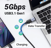 Adaptador OTG USB-C 3.0 UGREEN, Adaptador USB-C Macho a USB Hembra, Transferencia de Datos de Alta Velocidad de 5 Gbps y Carga