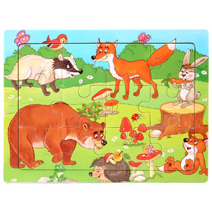 Popolare Puzzle in Legno 3D con Animali Cartoon, <span class=keywords><strong>Gioco</strong></span> Educativo per Bambini, Giocattoli in Legno per lo Sviluppo Cognitivo - Product Image 6