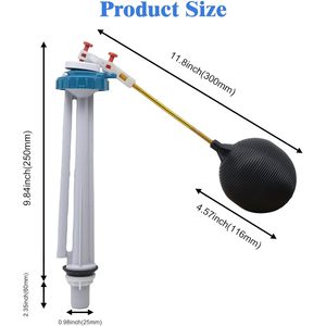Kit de Repuesto Universal para Válvula de Llenado de Inodoro con Entrada de G3/4 Pulgadas, Válvula de Bola Ahorradora de Agua, Pieza de Reparación para Cisterna de WC - Product Image 2