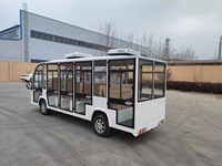 Bus touristique électrique miniature à 14 places, blanc, avec portes, pour excursions touristiques