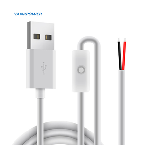 Personalize 2 pinos de alimentação fora do controlador, fio aberto carregamento usb a cabo com interruptor - Product Image 2