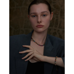 สร้อยข้อมือลูกปัดหินธรรมชาติทำมือสไตล์โบฮีเมียน สร้อยข้อมือสแตนเลสสำหรับผู้หญิง ขายส่ง - Product Image 3