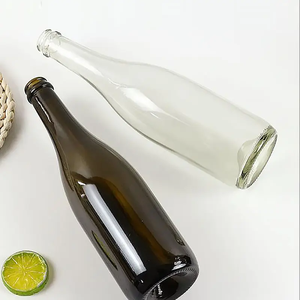 Bouteille en verre de vin étincelant vide de 750ml, bouteille de champagne en verre <span class=keywords><strong>vert</strong></span> clair avec bouchon en fil - Product Image 4