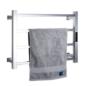 Sèche-serviettes numérique en acier inoxydable 304 poli miroir argenté avec minuterie, chauffant, pour hôtel, maison, salle de bain - Product Image 1