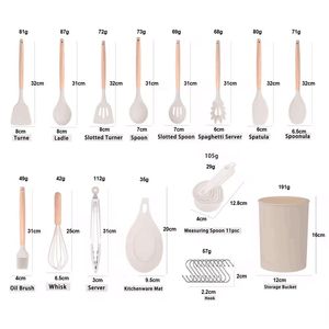 Juego Personalizado <span class=keywords><strong>de</strong></span> 33 <span class=keywords><strong>Utensilios</strong></span> <span class=keywords><strong>de</strong></span> <span class=keywords><strong>Cocina</strong></span> <span class=keywords><strong>de</strong></span> Silicona Antiadherente con Mango <span class=keywords><strong>de</strong></span> Madera, <span class=keywords><strong>Accesorios</strong></span> <span class=keywords><strong>de</strong></span> <span class=keywords><strong>Cocina</strong></span> con Espátula para Mezclar - Product Image 2