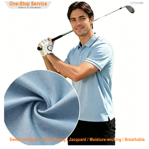 Tissu piqué Jacquard anti-transpiration anti-humidité 90% Polyester 10% Spandex 160GSM pour T-shirts athlétiques et vêtements de - Product Image 1