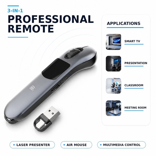 Professional Wireless Laser Presenter Air Mouse Remote for Smart TV Presentation Classroom Teaching Meeting Room Laptop Android