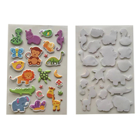 Nouvelles autocollants de dessins animés à faible MOQ, adorables autocollants dinosaures, autocollants bulles pour enfants, cadeau éducatif, autocollants gonflés avec personnalisation