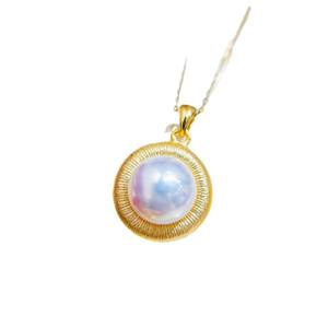 Precioso Colgante de Plata S925 con Cuentas Redondas de 9-12 mm, Accesorios de Perlas para DIY, Base Vacía para Collar de Mujer-31076 - Product Image 5