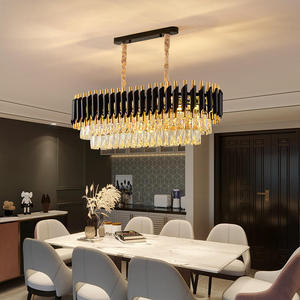 โคมไฟระย้าคริสตัลทรงกลมสีทอง ขั้วหลอด E26 หลอด LED 3500K แสงวอร์มไวท์ สแตนเลสสตีล ปรับความสูงได้ เหมาะสำหรับห้องนั่งเล่น - Product Image 3