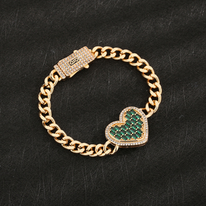 Gioielli alla Moda Bracciale con Charm a Forma di Cuore Placcato Oro 14K per Uomini Donne Coppie - Product Image 5