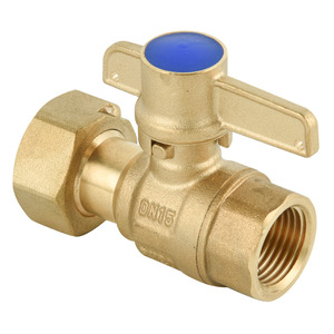 บอลทองเหลืองพร้อมน็อตสำหรับช่องจ่ายน้ำมิเตอร์ มีด้ามจับ - Product Image 3