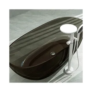 新设计现代酒店彩色人造石树脂浴缸实心表面独立式浴缸