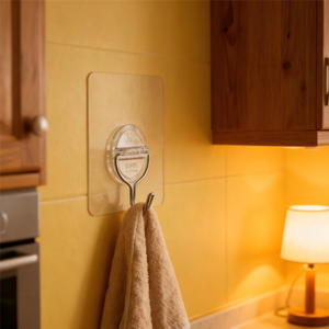 Porte-manteau mural auto-adhésif à deux niveaux Bailiwang, sans perçage, en tissu, pour salon, salle de bain, porte-ustensiles - Product Image 4