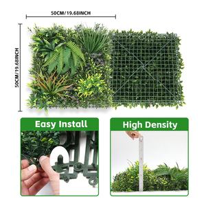 P169 ديكور المنزل الاستوائية فو النباتات أوراق الخضرة سياج خلفية جدار العشب الاصطناعي - Product Image 6