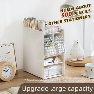 Organisateur de bureau OEM/ODM grande capacité avec 9 compartiments, support de rangement de bureau en plastique pour stylos - Product Image 2