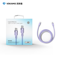 Cable Ultra Suave Tipo C a Tipo C de 60W, Cable de Carga Rápida 3A, Cable USB-C de Silicona para Sincronización de Datos para Laptop y Teléfono