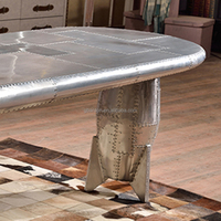 G-Bardon T8305 pour meuble Wing Desk Vintage Aluminium Industrial Design Mid-Century Aviation Office Table Customized