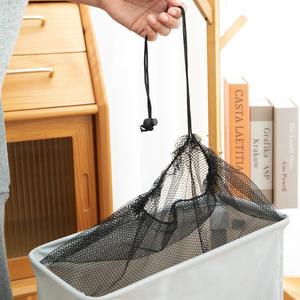 Collapsible Laundry <b>Basket</b> Canvas Foldable <b>Rectangular</b> Standing Type Clothing Organizer White Black Light Gray Dark Gray - Product Image 2