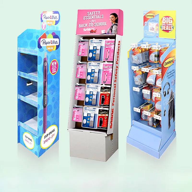 Holidaypac Hot Sale Retail Shop Stationery Pos Display Stands Cardboard Display Rack Notebook / Pen Display Stand