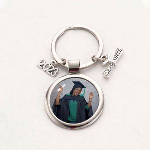 Wholesale Photo Sublimation <b>Keychain</b> Blank Personalization Custom DIY 2024 Class Graduate Gift Charm Metal Graduation Key Chain - Product Image 5