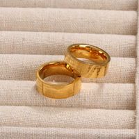 Bague promotionnelle unisexe en acier inoxydable électroplaqué, gravée de lettres, motif Cœur Chrétien Sutra, best-seller transfrontalier