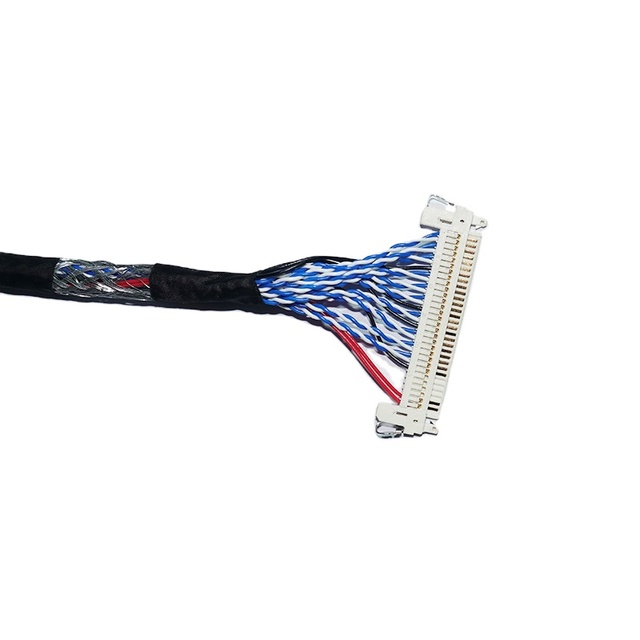 Custom LVDS Cable Assembly Fi-X 30pin LCD TV Lvds Screen Cable for LCD Driver Board Right Power Cable