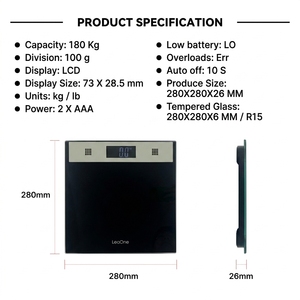 Leaone 180kg LCD Elektronische Digitale Sprechende Badezimmerwaage mit Sprachfunktion OEM/ODM Anpassbar 3,2-Zoll-Display 1G Genauigkeit - Product Image 6