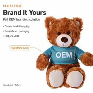 Orsetto di peluche personalizzabile con stampa sublimatica, con maglietta e il tuo LOGO, simpatici orsetti di peluche morbidi e personalizzati all'ingrosso - Product Image 4