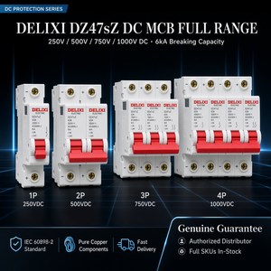 DELIXI DZ47SZ 1P מיניאטורי DC <span class=keywords><strong>MCB</strong></span>, מפסק זרם מיניאטורי DC להתקנה על פס DIN עבור מערכת חלוקת חשמל DC - Product Image 1