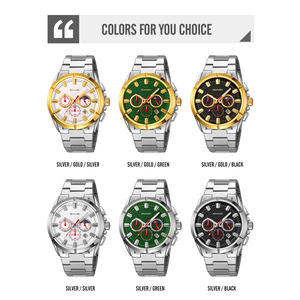 Skmei 9355 montre de luxe pour hommes bracelet en acier inoxydable 3ATM étanche mouvement à Quartz cadran en verre pour la mode affaires vente en gros - Product Image 4