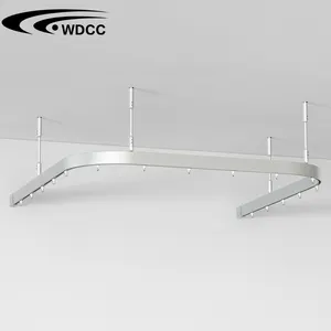 Rail de rideau médical incurvé en aluminium avec tige de suspension suspendue, pour hôpital, livraison gratuite