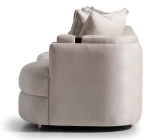 Muebles de Lujo de Diseño Italiano, Sofá de Salón con Tapicería de Terciopelo <span class=keywords><strong>Beige</strong></span>, Sofá de 3 Plazas para Villa u Hotel - Product Image 5