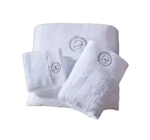 Luxury 5 Stars Hotel Custom Jacquard Satin 100% Cotton 6 Ultra Soft Absorbent Breathable Quick Dry Spa Terry Bath Towel Sets