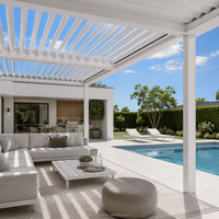 Pergola Commerciale en Aluminium sur Mesure, Gazebo Robuste avec Profilés en Aluminium pour Centres Commerciaux et Hôtels en Extérieur
